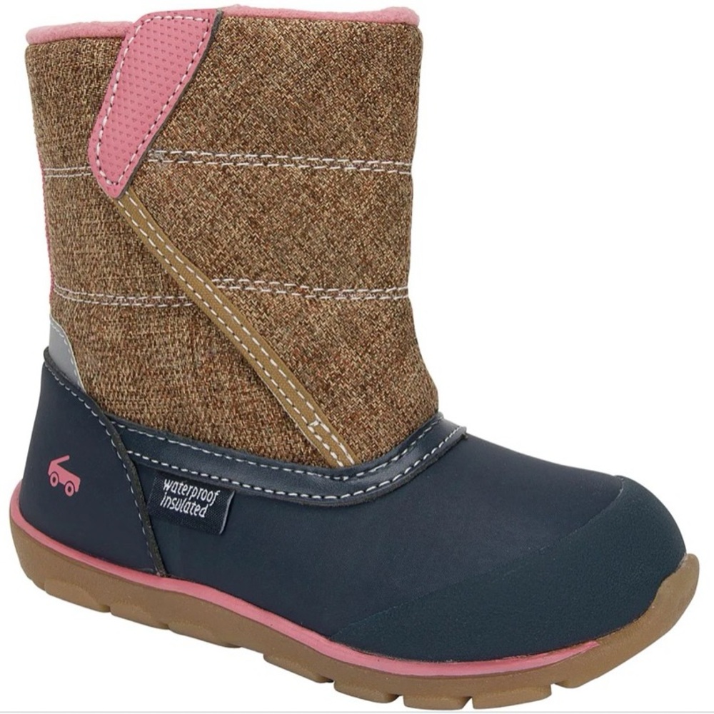 NWT See Kai Run Brown and Pink Kids Boots